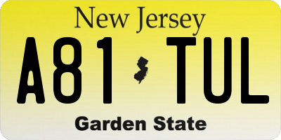 NJ license plate A81TUL