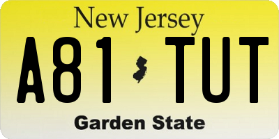 NJ license plate A81TUT