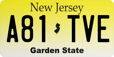 NJ license plate A81TVE
