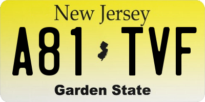 NJ license plate A81TVF