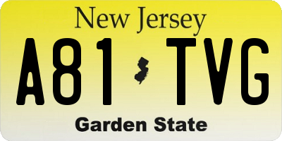 NJ license plate A81TVG
