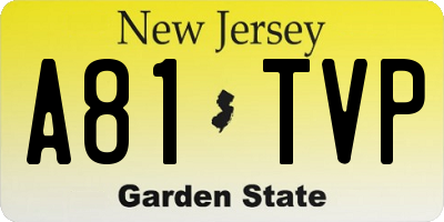 NJ license plate A81TVP