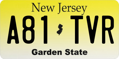 NJ license plate A81TVR