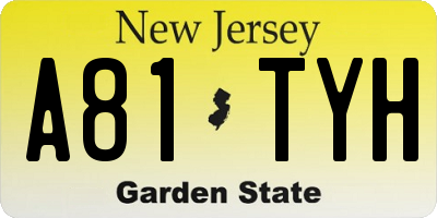 NJ license plate A81TYH