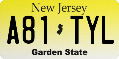 NJ license plate A81TYL