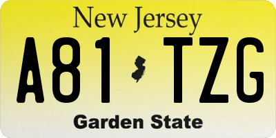 NJ license plate A81TZG