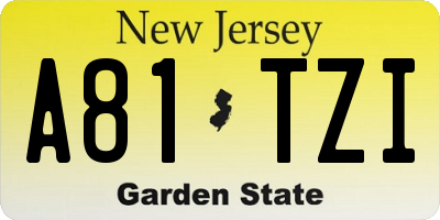 NJ license plate A81TZI