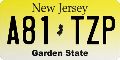 NJ license plate A81TZP
