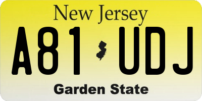 NJ license plate A81UDJ