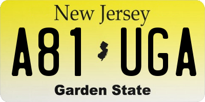 NJ license plate A81UGA