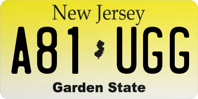NJ license plate A81UGG
