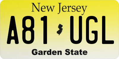 NJ license plate A81UGL