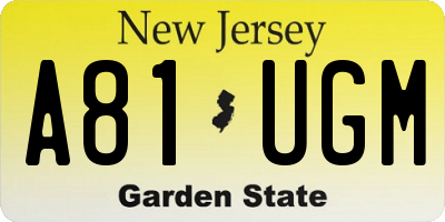 NJ license plate A81UGM