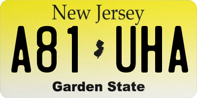 NJ license plate A81UHA