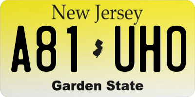 NJ license plate A81UHO