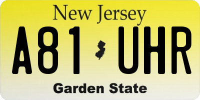 NJ license plate A81UHR