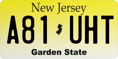 NJ license plate A81UHT