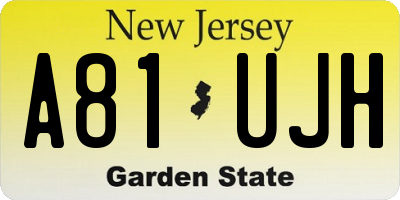 NJ license plate A81UJH