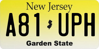 NJ license plate A81UPH