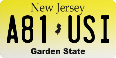 NJ license plate A81USI