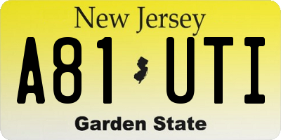 NJ license plate A81UTI