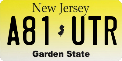 NJ license plate A81UTR