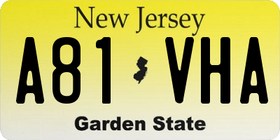 NJ license plate A81VHA