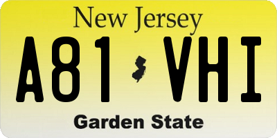 NJ license plate A81VHI
