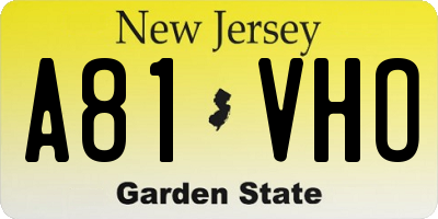 NJ license plate A81VHO