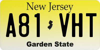 NJ license plate A81VHT