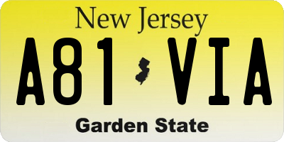 NJ license plate A81VIA