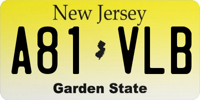 NJ license plate A81VLB