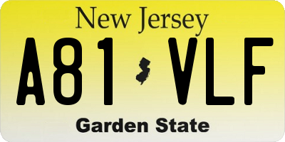NJ license plate A81VLF