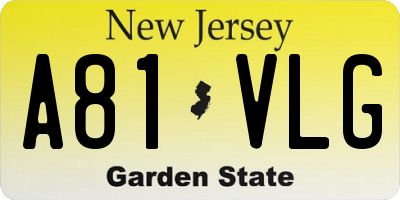 NJ license plate A81VLG