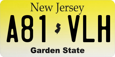 NJ license plate A81VLH