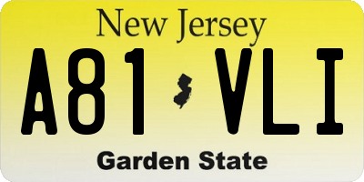 NJ license plate A81VLI