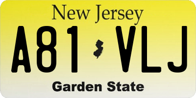 NJ license plate A81VLJ