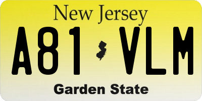 NJ license plate A81VLM