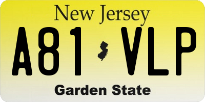 NJ license plate A81VLP