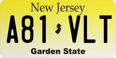 NJ license plate A81VLT