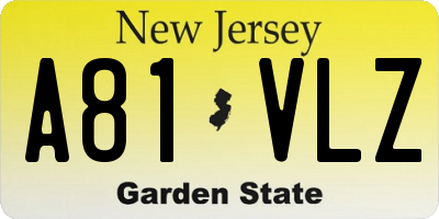 NJ license plate A81VLZ