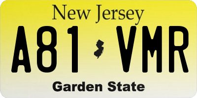 NJ license plate A81VMR