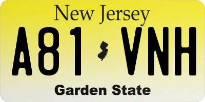 NJ license plate A81VNH