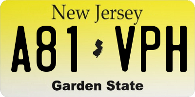 NJ license plate A81VPH