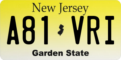 NJ license plate A81VRI