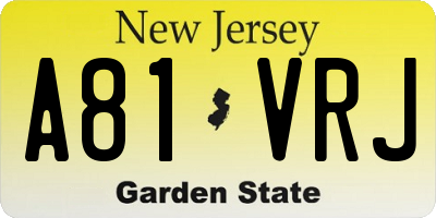 NJ license plate A81VRJ