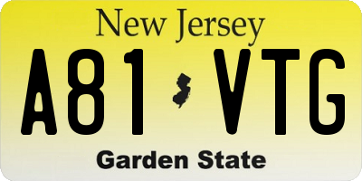 NJ license plate A81VTG