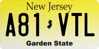 NJ license plate A81VTL