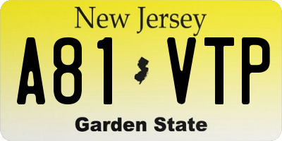 NJ license plate A81VTP