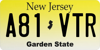 NJ license plate A81VTR